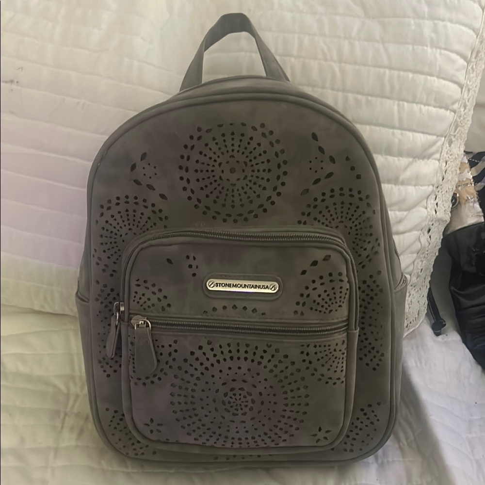 Stone Mountain Accessories Perforated Taupe Backpack
